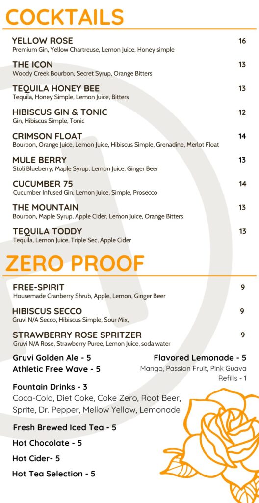Cocktail Menu