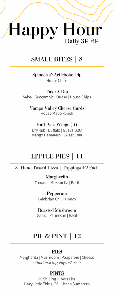 Harison's Happy Hour Food Menu